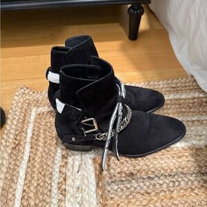 AMIRI Black Suede Ankle Boots